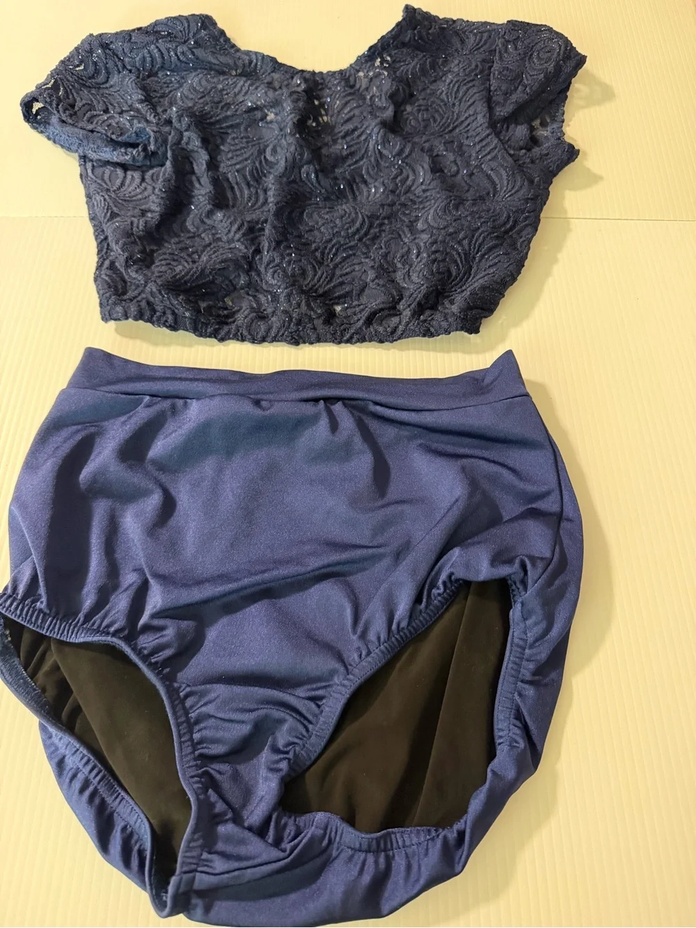 Kelle dance costume navy blue 2 piece CHERRY BLOSSOM 2916 SA-Small adult